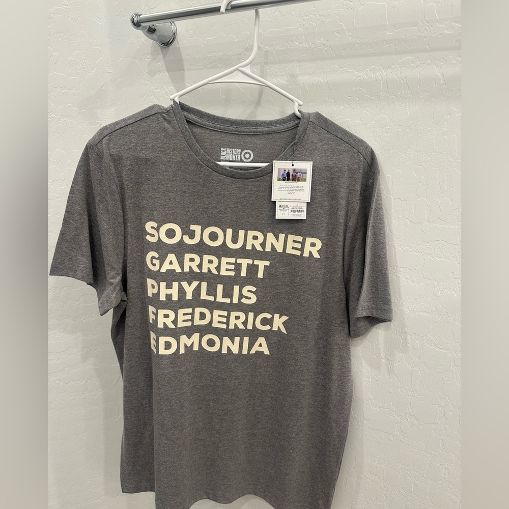 Grey t shirt from Target’s “black history month” clothes selection.